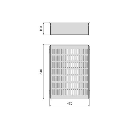 Emuca Cassetto metallico per armadi e cabine armadio Quartz, 540 (M70), Acciaio, Titanio