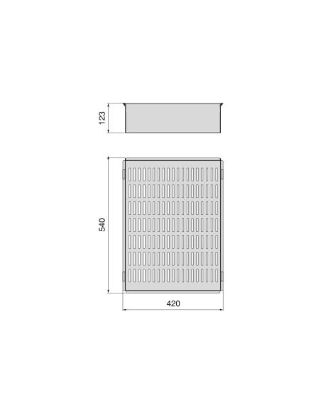 Emuca Cassetto metallico per armadi e cabine armadio Quartz, 540 (M70), Acciaio, Titanio