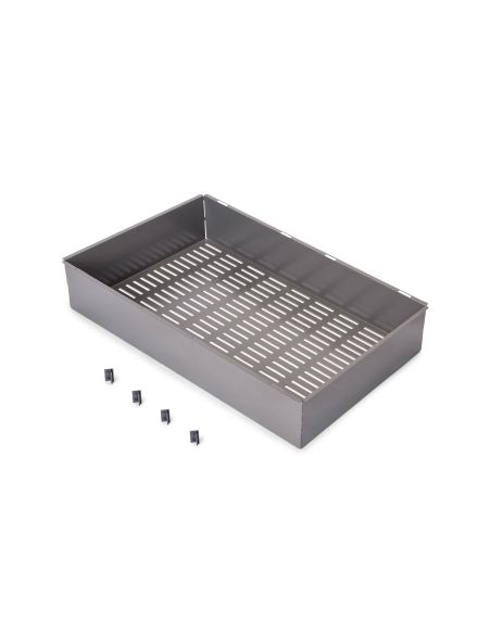 Emuca Cassetto metallico per armadi e cabine armadio Quartz, 640 (M80), Acciaio, Titanio