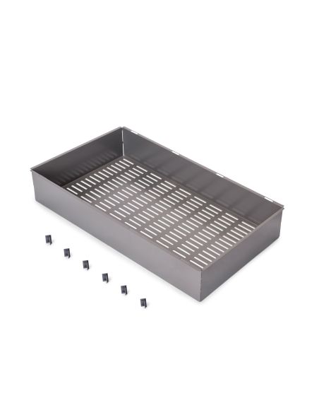 Emuca Cassetto metallico per armadi e cabine armadio Quartz, 740 (M90), Acciaio, Titanio