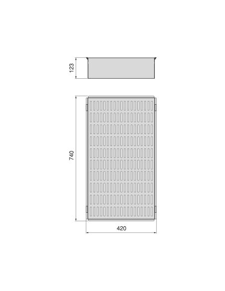 Emuca Cassetto metallico per armadi e cabine armadio Quartz, 740 (M90), Acciaio, Titanio