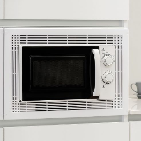 Emuca Cornice per microonde, 600, Plastica bianca, Tecnoplastica