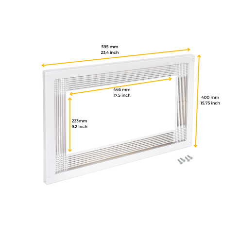 Emuca Cornice per microonde, 600, Plastica bianca, Tecnoplastica