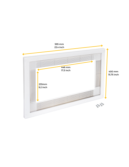Emuca Cornice per microonde, 600, Plastica bianca, Tecnoplastica