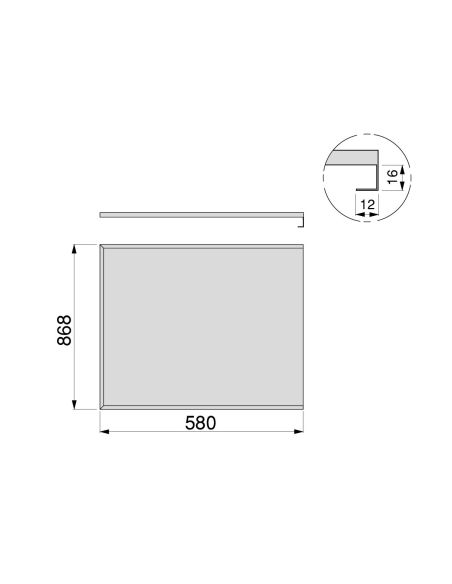 Emuca Fondi sotto lavello 16mm, 900, Alluminio naturale, Alluminio