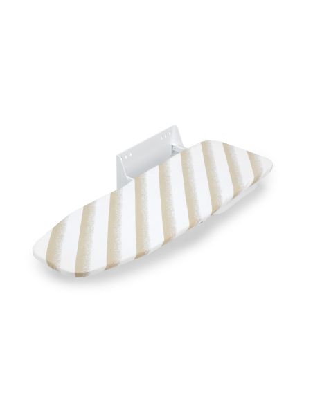 Emuca Tavola da stiro pieghevole a muro Iron Wall, girevole 180º, in acciaio e legno, Bianco