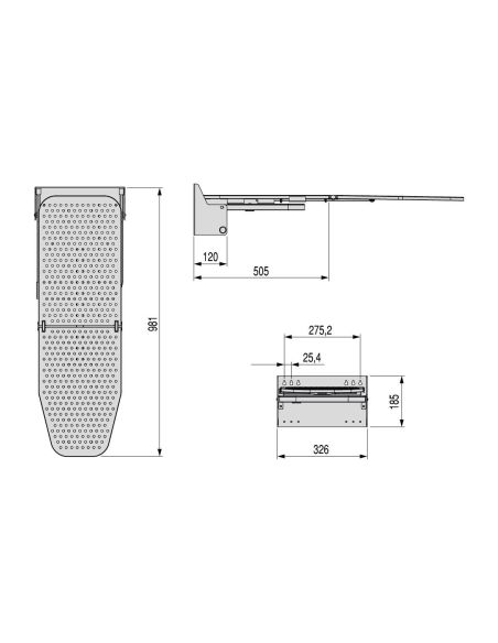 Emuca Tavola da stiro pieghevole a muro Iron Wall, girevole 180º, in acciaio e legno, Bianco