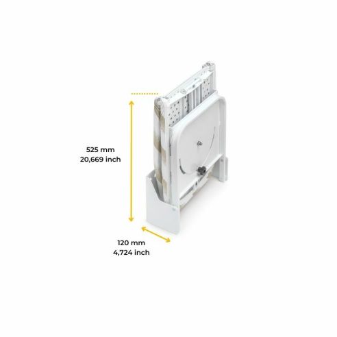 Emuca Tavola da stiro pieghevole a muro Iron Wall, girevole 180º, in acciaio e legno, Bianco