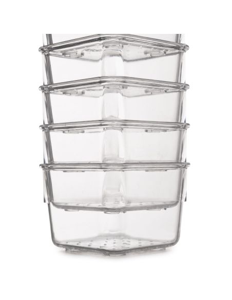 Emuca Kit di 10 contenitori organizer Cube per cassetti, Plastica, Trasparente