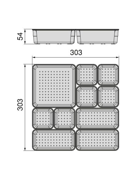 Emuca Kit di 10 contenitori organizer Cube per cassetti, Plastica, Trasparente