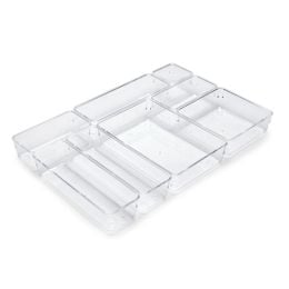 Emuca Kit di 8 contenitori organizer Cube per cassetti, Plastica, Trasparente