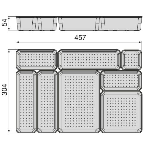 Emuca Kit di 8 contenitori organizer Cube per cassetti, Plastica, Trasparente