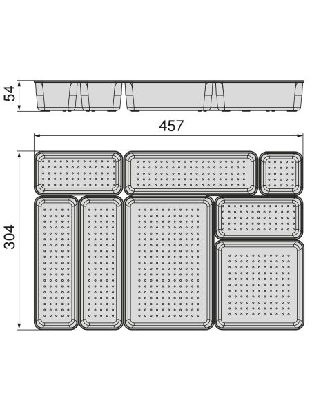 Emuca Kit di 8 contenitori organizer Cube per cassetti, Plastica, Trasparente