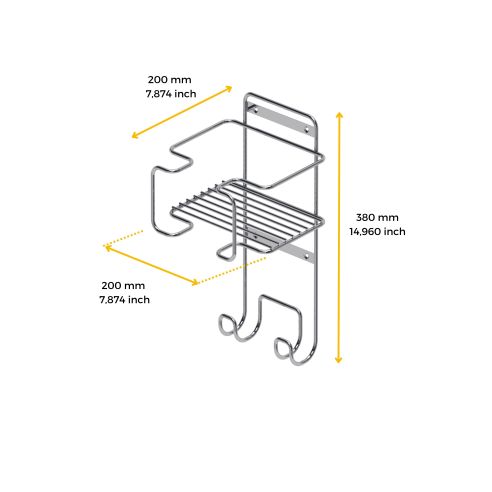 Emuca Supporto per ferro e asse da stiro per lavanderia, Acciaio, Cromato lucido
