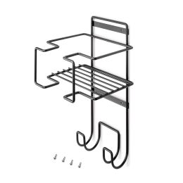 Emuca Supporto per ferro e asse da stiro per lavanderia, Acciaio, Grigio antracite