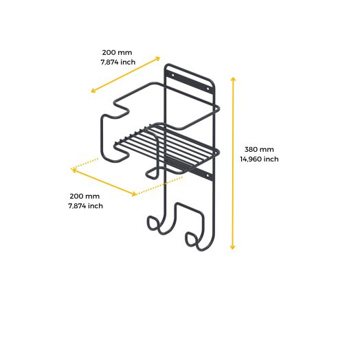 Emuca Supporto per ferro e asse da stiro per lavanderia, Acciaio, Grigio antracite