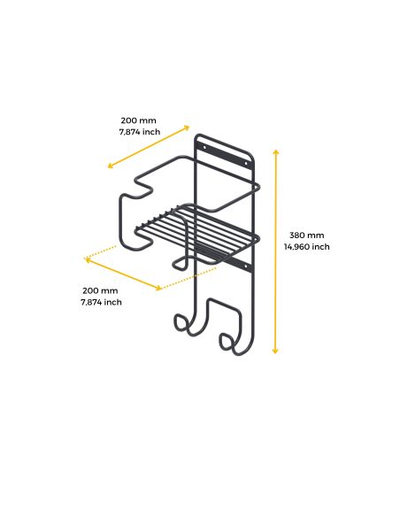 Emuca Supporto per ferro e asse da stiro per lavanderia, Acciaio, Grigio antracite