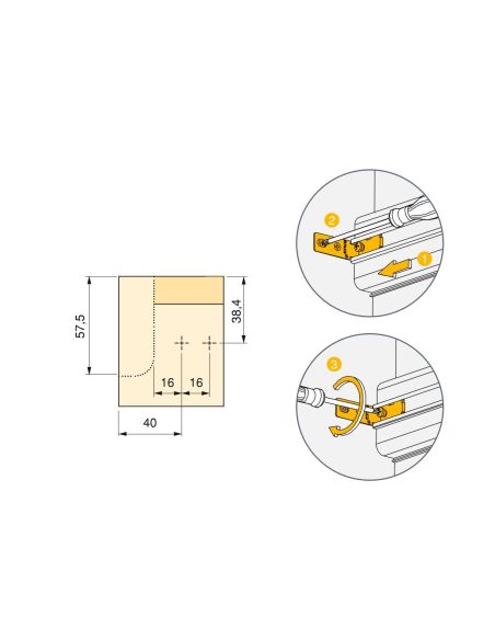 Emuca Kit di 2 profili superiori Gola per mobili da cucina, lunghezza 2,35m, con accessori, Alluminio, Verniciato nero