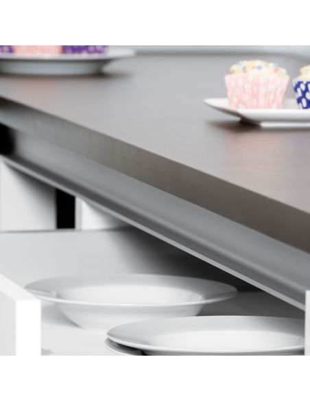 Emuca Kit di 2 profili superiori Gola per mobili da cucina, lunghezza 2,35m, con accessori, Alluminio, Anodizzato opaco