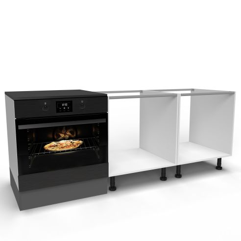 Emuca Lotto di 4 traverse per mobili da cucina Albeam, con accessori a vite, Alluminio e Tecnoplastica, Anodizzato opaco