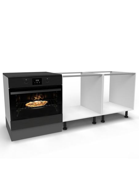 Emuca Lotto di 4 traverse per mobili da cucina Albeam, con accessori a vite, Alluminio e Tecnoplastica, Anodizzato opaco