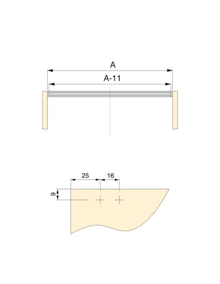 Emuca Lotto di 4 traverse per mobili da cucina Albeam, con accessori a vite, Alluminio e Tecnoplastica, Anodizzato opaco