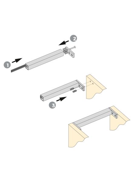 Emuca Lotto di 4 traverse per mobili da cucina Albeam, con accessori a vite, Alluminio e Tecnoplastica, Anodizzato opaco