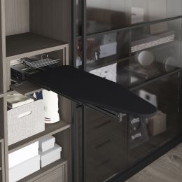 Emuca Asse da stiro pieghevole e Tavola da stiro estraibile per mobili. Modello: Iron Alu, Alluminio, Grigio antracite 2