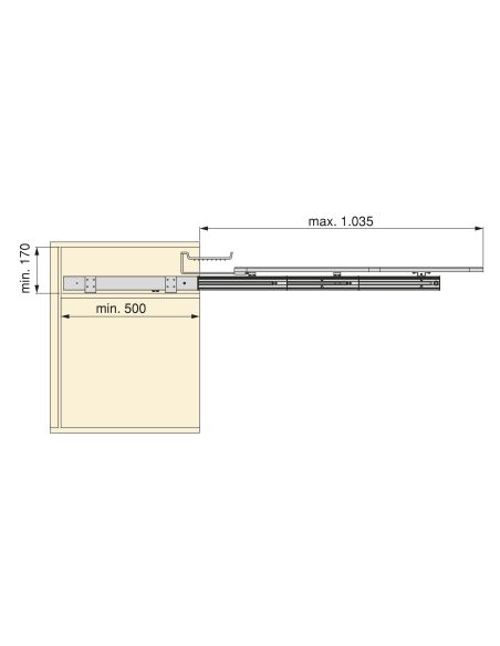 Emuca Asse da stiro pieghevole e Tavola da stiro estraibile per mobili. Modello: Iron Alu, Alluminio, Grigio antracite