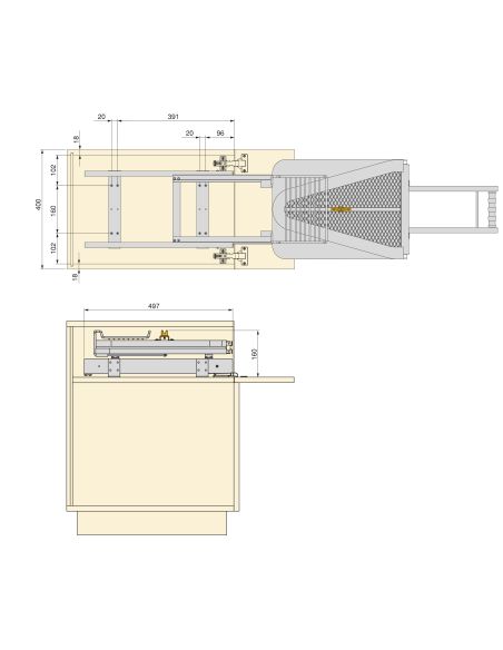 Emuca Asse da stiro pieghevole e Tavola da stiro estraibile per mobili. Modello: Iron Alu, Alluminio, Grigio antracite