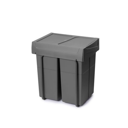 Emuca Contenitore per la raccolta differenziata Recycle da montare sul fondo e da estrarre manualmente in cucina Recycle 2x25lt