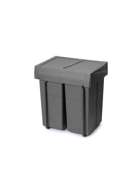 Emuca Contenitore per la raccolta differenziata Recycle da montare sul fondo e da estrarre manualmente in cucina Recycle 2x25lt