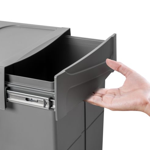 Emuca Contenitore per la raccolta differenziata Recycle da montare sul fondo e da estrarre manualmente in cucina Recycle 2x25lt
