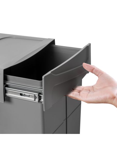 Emuca Contenitore per la raccolta differenziata Recycle da montare sul fondo e da estrarre manualmente in cucina Recycle 2x25lt