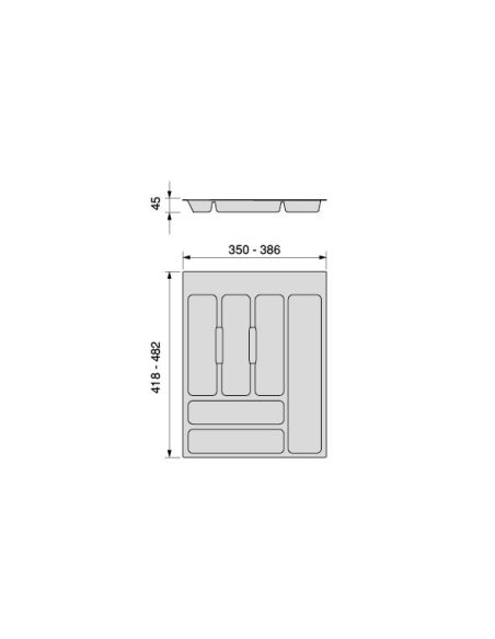 Emuca Portaposate Optima Universal, 450, Plastica grigia, Tecnoplastica