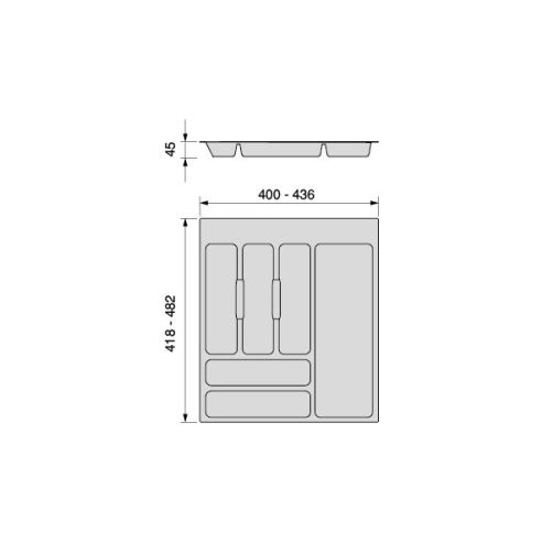 Emuca Portaposate Optima Universal, 500, Plastica grigia, Tecnoplastica