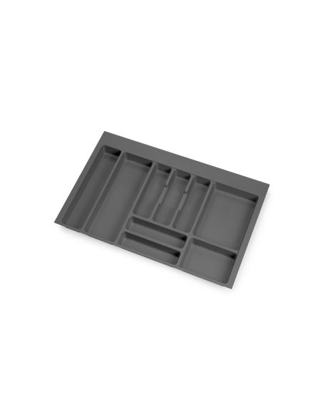 Emuca Portaposate Optima per cassetto universale, modulo 800 mm, Tecnoplastica, Grigio antracite