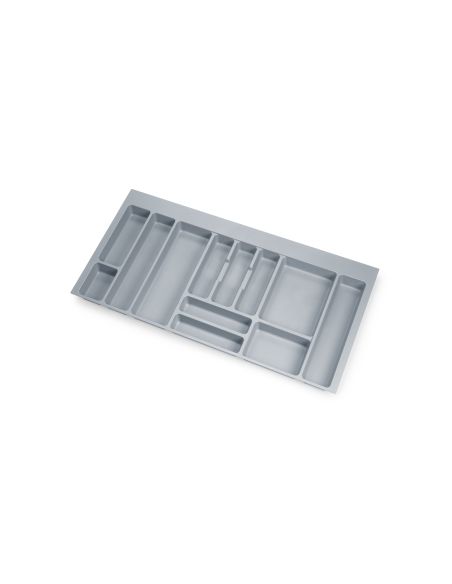 Emuca Portaposate universale per posate Optima, modulo 1.000 mm, Tecnoplastica, Grigia