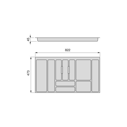 Emuca Portaposate Optima Vertex/Concept 500mm (Spalle 16mm), 900, Plastica bianca, Tecnoplastica