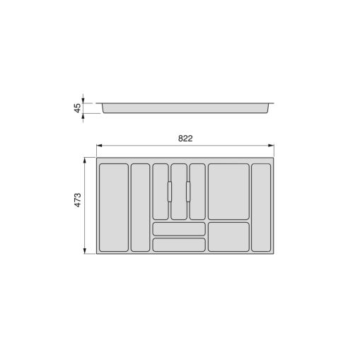 Emuca Portaposate Optima Vertex/Concept 500mm (Spalle 16mm), 900, Plastica grigio antracite, Tecnoplastica