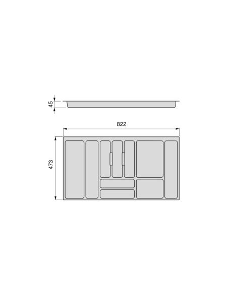 Emuca Portaposate Optima Vertex/Concept 500mm (Spalle 16mm), 900, Plastica grigio antracite, Tecnoplastica