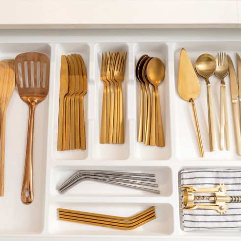 Emuca Portaposate Optima Vertex/Concept 500mm (Spalle 16mm), 1.000, Plastica bianca, Tecnoplastica