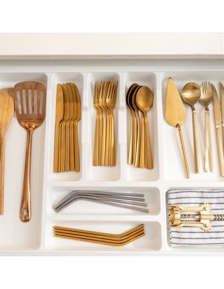 Emuca Portaposate Optima Vertex/Concept 500mm (Spalle 16mm), 1.000, Plastica bianca, Tecnoplastica