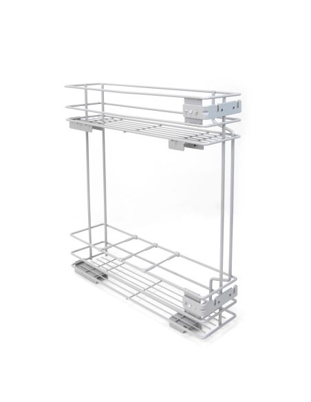 Emuca Portabottiglie laterale estraibile Supra con chiusura soft, modulo 150 mm, Acciaio, Verniciato alluminio