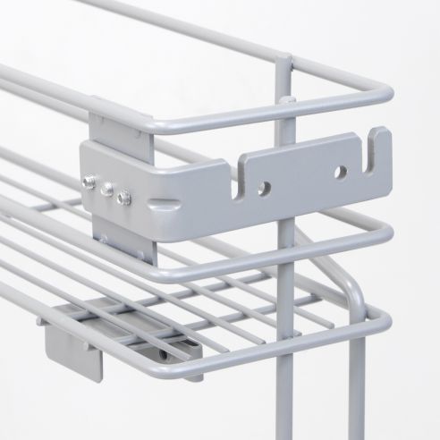 Emuca Portabottiglie laterale estraibile Supra con chiusura soft, modulo 150 mm, Acciaio, Verniciato alluminio