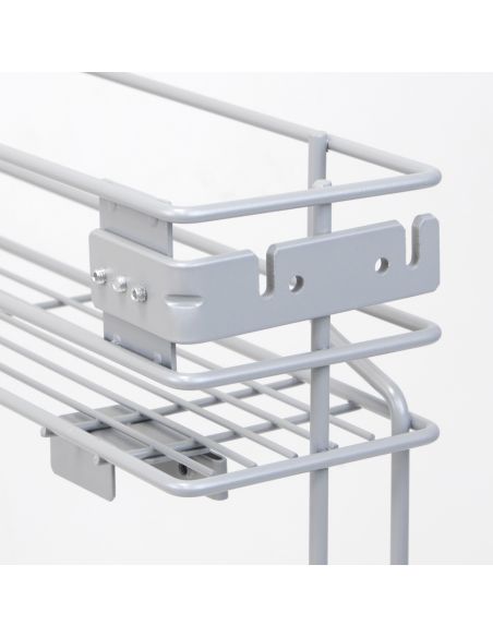 Emuca Portabottiglie laterale estraibile Supra con chiusura soft, modulo 150 mm, Acciaio, Verniciato alluminio