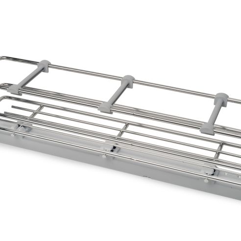 Emuca Portabottiglie estraibile SupraMax con chiusura soft, lato sinistro, 3 vassoi, unità 150 mm, Acciaio, Cromato lucido