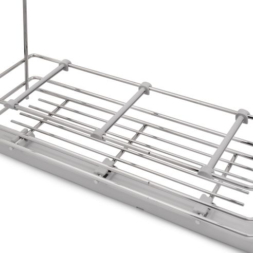 Emuca Portabottiglie estraibile SupraMax con chiusura soft, lato sinistro, 3 vassoi, unità 200 mm, Acciaio, Cromato lucido