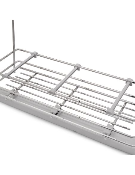 Emuca Portabottiglie estraibile SupraMax con chiusura soft, lato sinistro, 3 vassoi, unità 200 mm, Acciaio, Cromato lucido