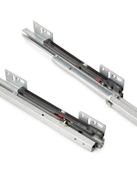 Emuca Carrello estraibile Titane con fissaggio inferiore con chiusura softt, modulo 400mm, Acciaio, Grigio antracite